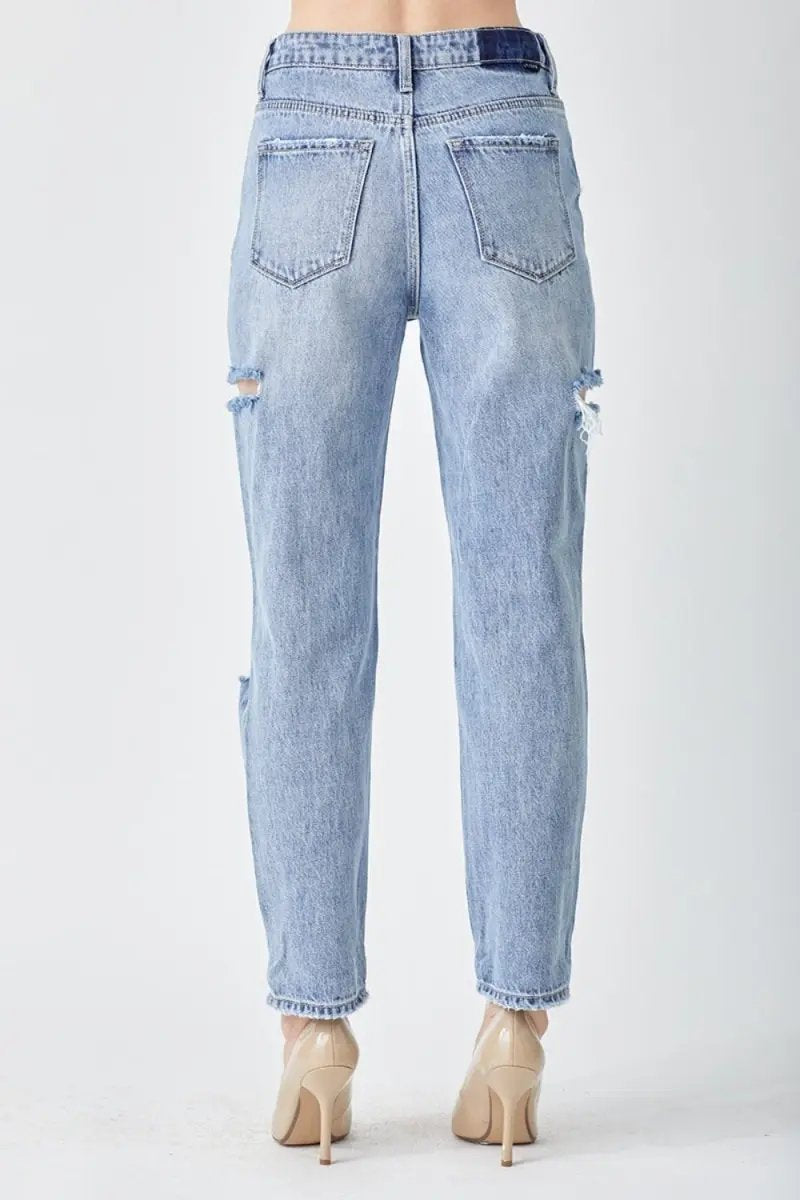 RISEN Distressed Slim Cropped Jeans for Trendy Style - Love Salve